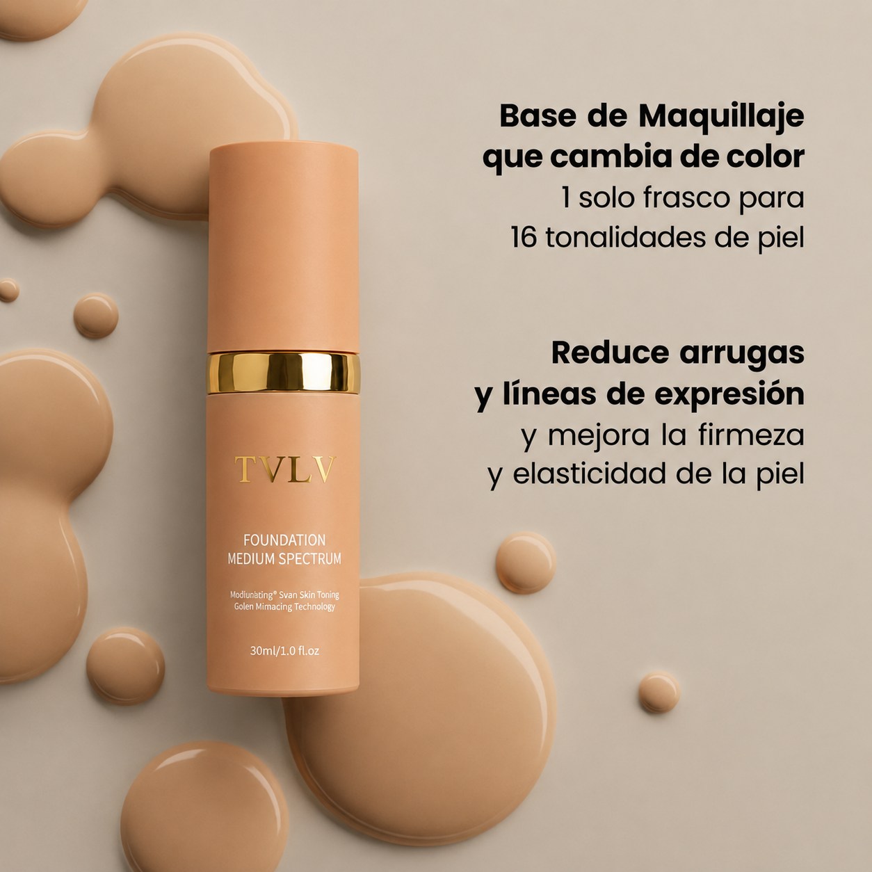 Base de Maquillaje Antiedad con SPF 50 – Se Adapta a tu Tono de Piel